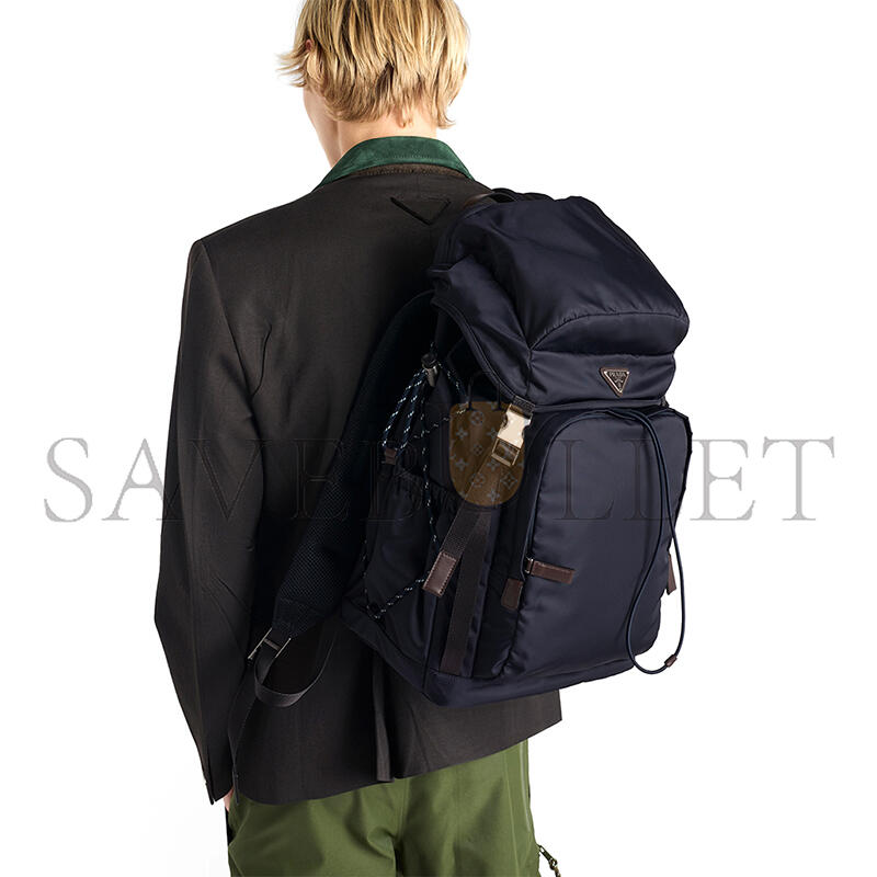 PRADA SPEEDROCK RE-NYLON AND LEATHER BACKPACK 2VZ123 (46*28*22cm)